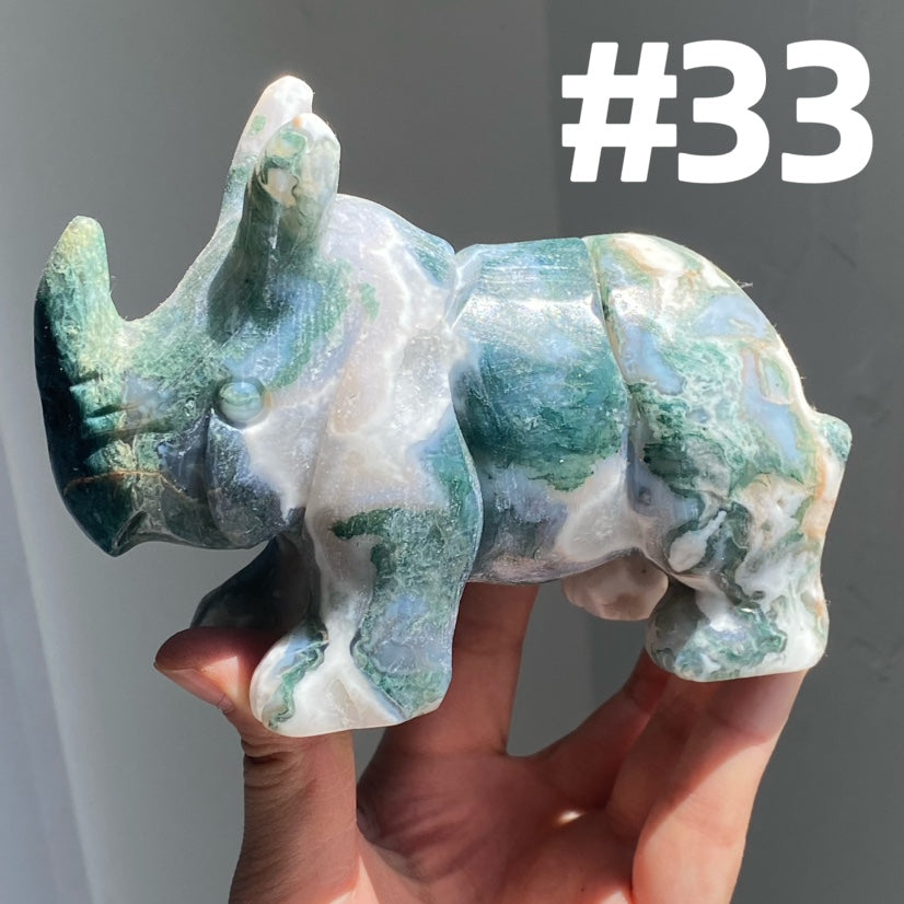 Moss Agate Rhinocero