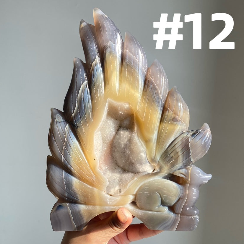 Druzy Agate 9 Tailed Fox