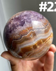 Amethyst x Crazy Lace Agate Sphere