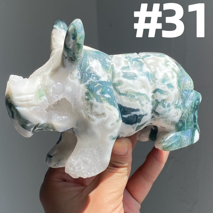 Moss Agate Rhinocero
