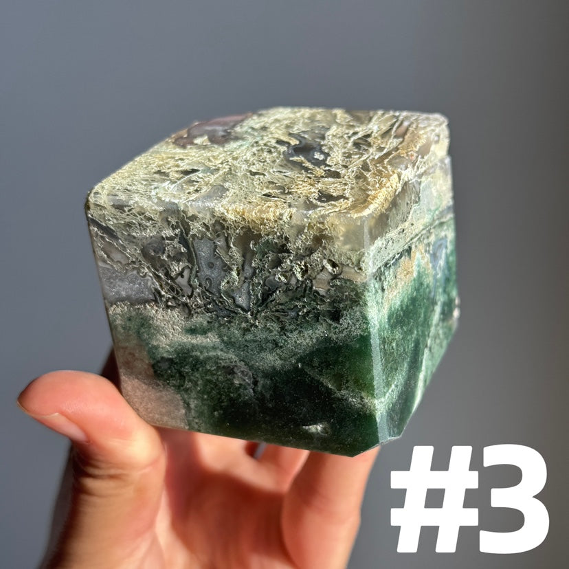 Moss Agate Cube