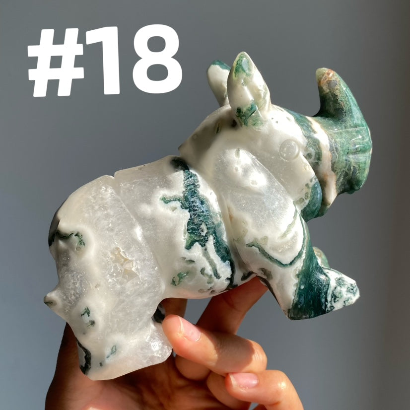 Moss Agate Rhinocero