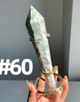 Moss Agate Wand on stand