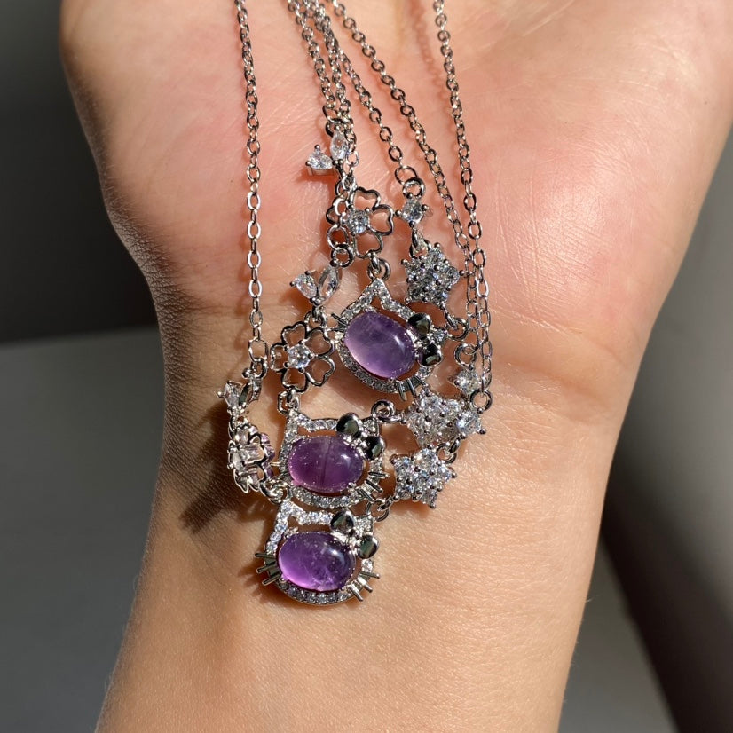 Hello Kitty Amethyst Necklace