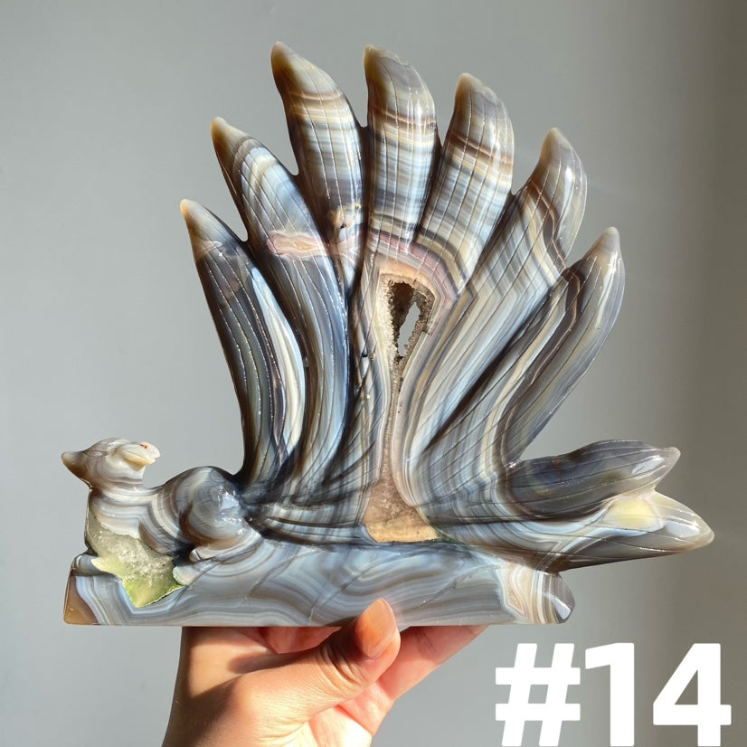 Druzy Agate 9 Tailed Fox