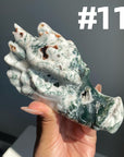 Moss Agate Dragon Head