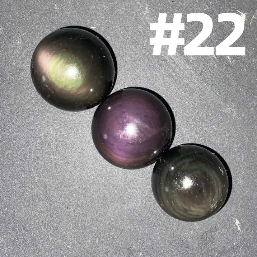 Rainbow Obsidian Sphere Bundle