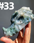 Moss Agate Dragon Head