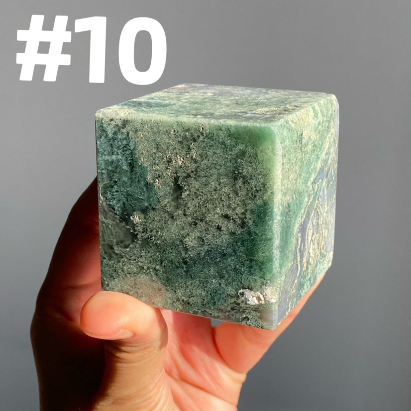 Moss Agate Cube