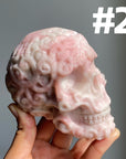 Pink Opal Flower Skull