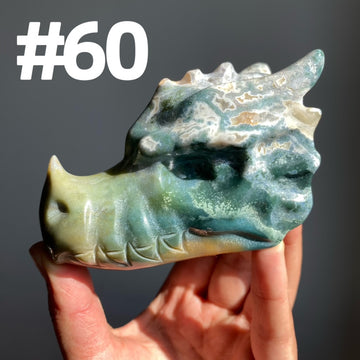 Moss Agate Dragon Head