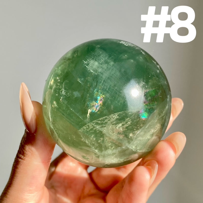 Apple Green Fluorite Sphere