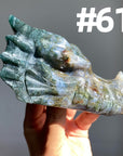 Moss Agate Dragon Head