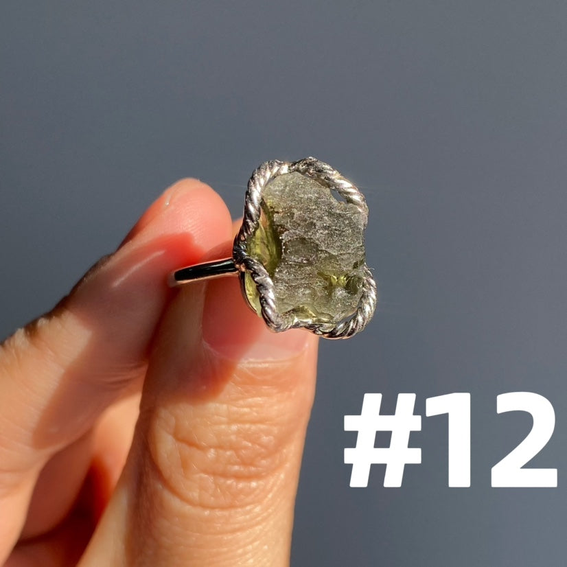 Genuine Moldavite Rings