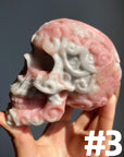 Pink Opal Flower Skull