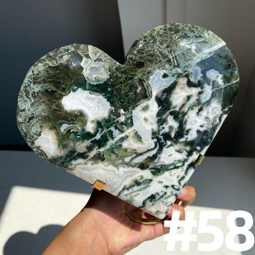 Moss Agate Moons & Hearts