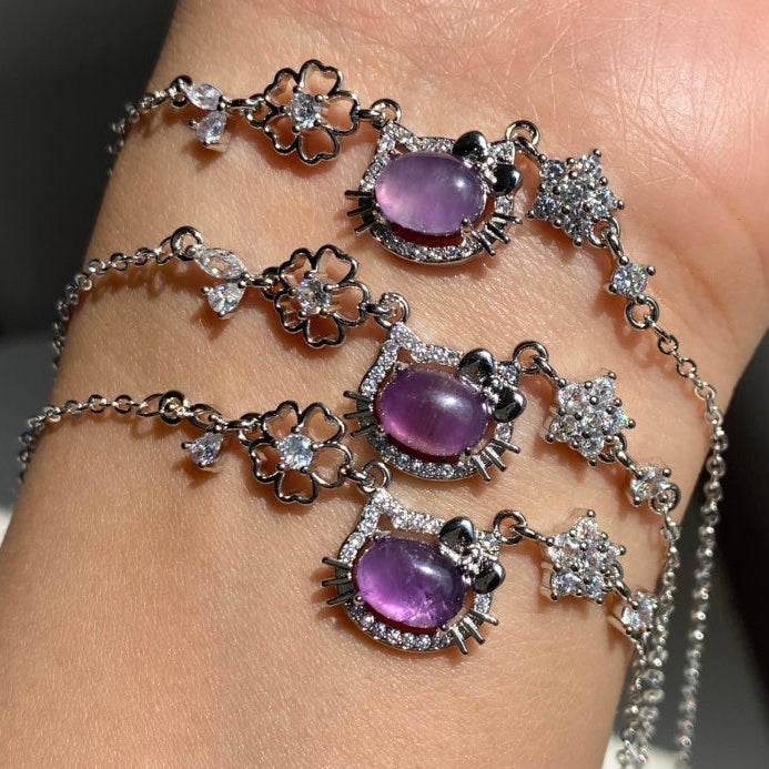 Hello Kitty Amethyst Necklace