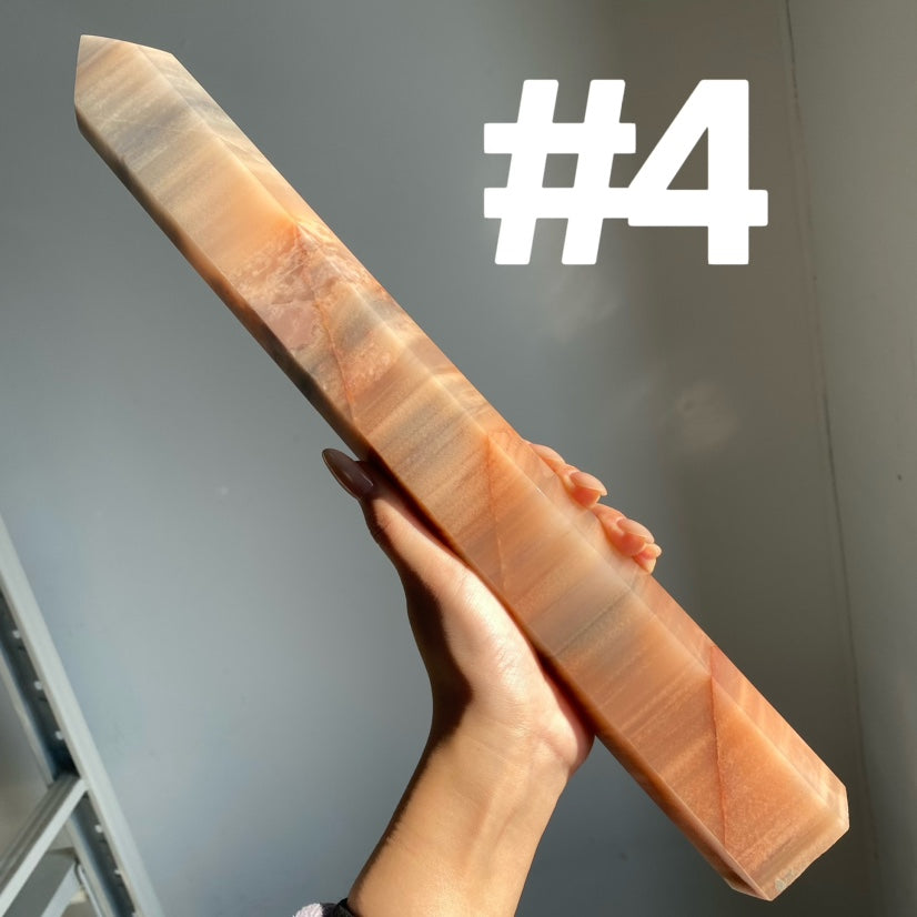 Pink Banded Agate Big Tower