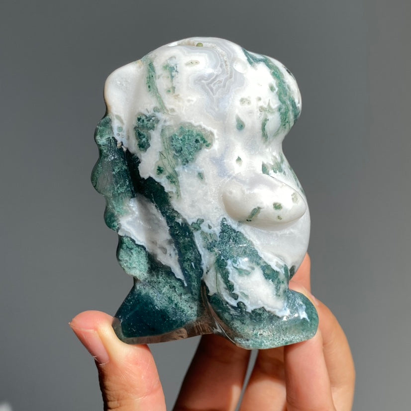 Moss Agate Cute Dinosaur