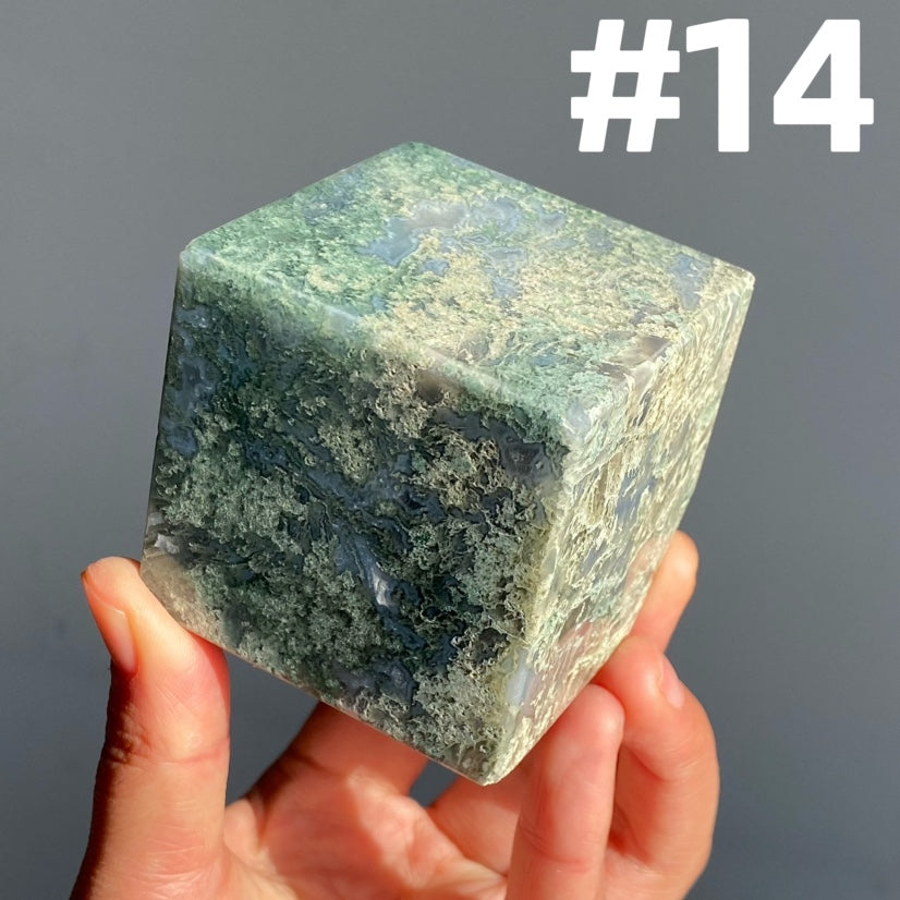 Moss Agate Cube