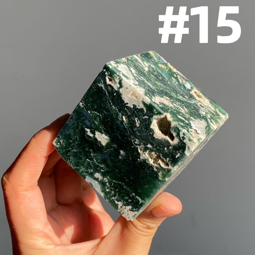 Moss Agate Cube