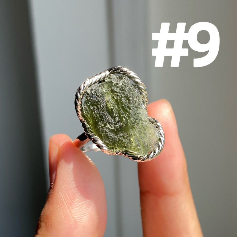 Genuine Moldavite Rings