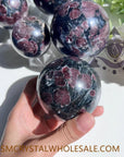 Garnet x Arfvedsonite Sphere